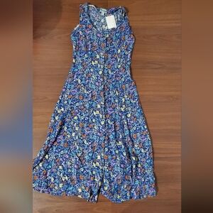 Vintage Naj Oleari Floral Sleeveless Dress Made In Italy